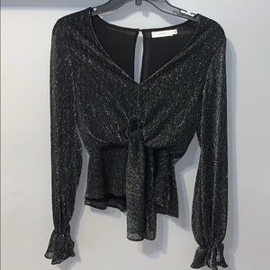 Low cut black shimmer Blouse